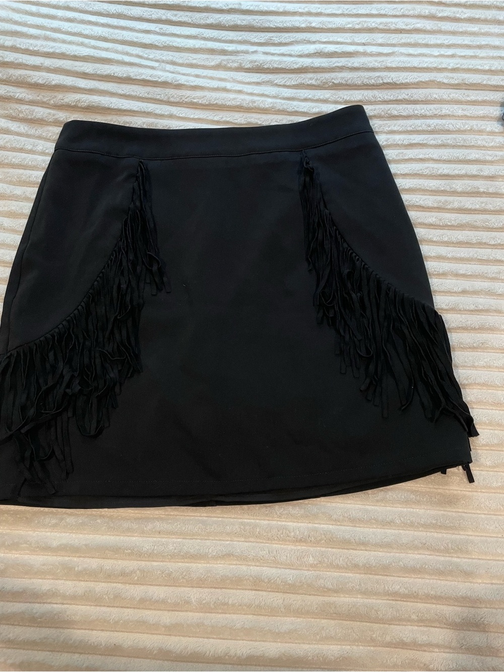 Sugarlips Black Fringe Mini Skirt